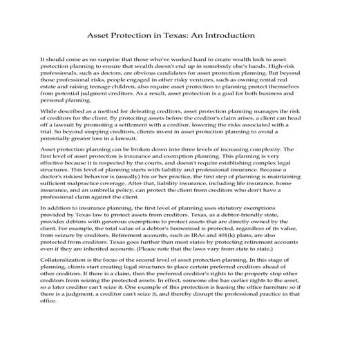 Asset Protection | PDF