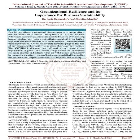 Organizational Resilience and Sustainability of SMEs in the Philippines ...
