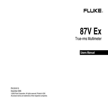 Hướng dẫn sử dụng Fluke 87-v