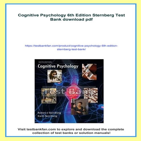 Cognitive Psychology 6th Edition Sternberg Test Bank | PDF