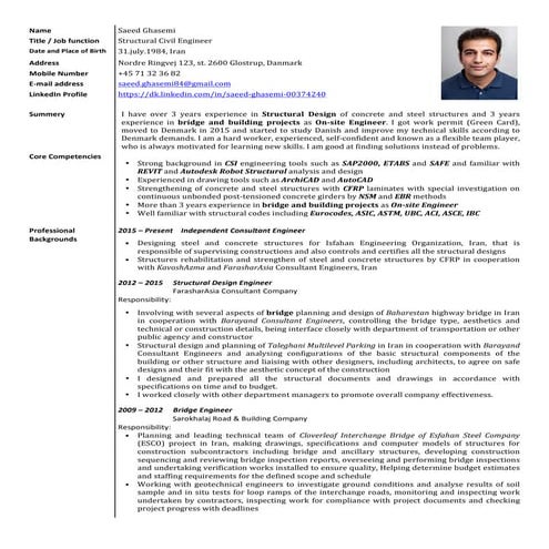 Saeed Ghasemi's CV.