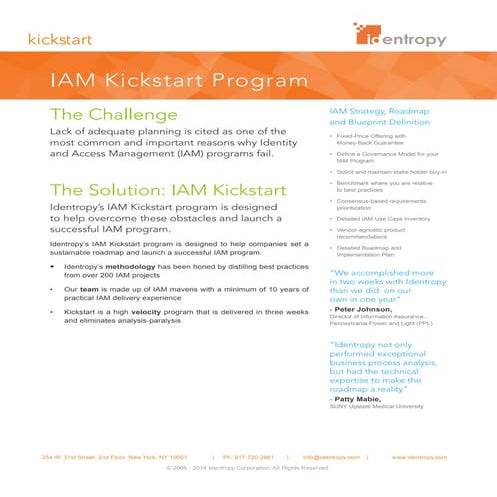 Data Sheet - IAM Kickstart