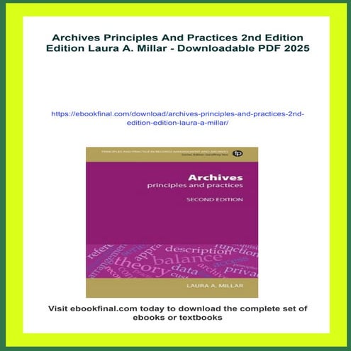 Archives Principles And Practices 2nd Edition Edition Laura A. Millar
