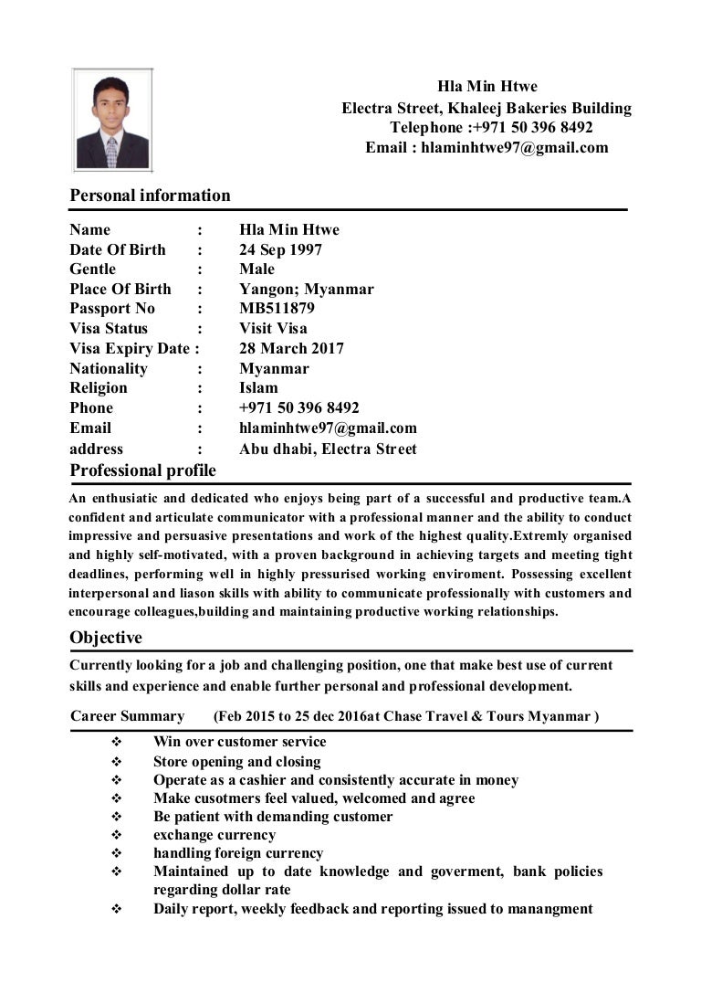 Hla Min Htwe Cv