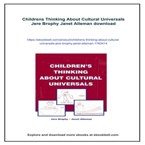 Childrens Thinking About Cultural Universals Jere Brophy Janet Alleman ...