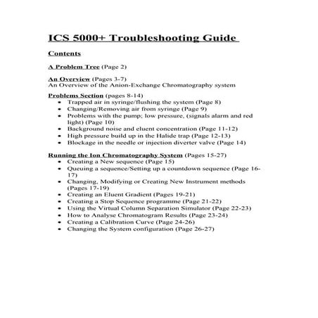 ICS 5000+ Trouble-shooting guide | DOC