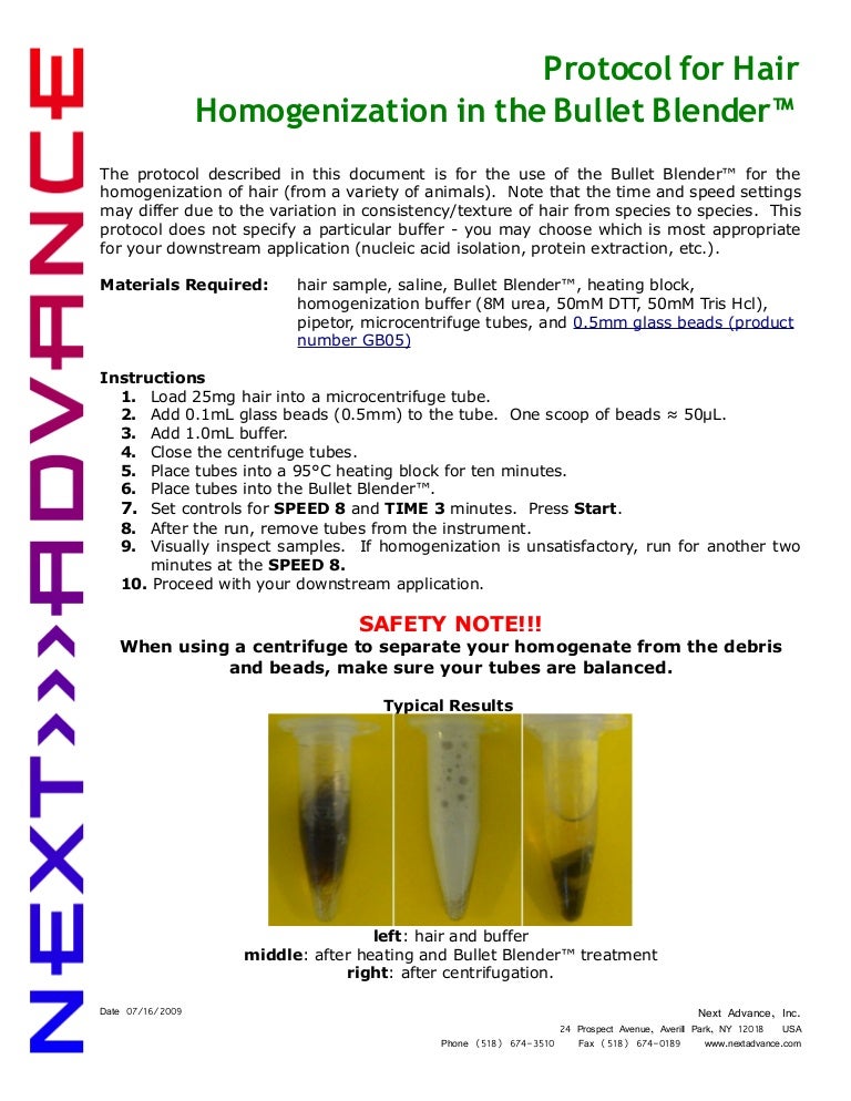 Bullet_Blender_Homogenizer_Protocol_Homogenization_Hair