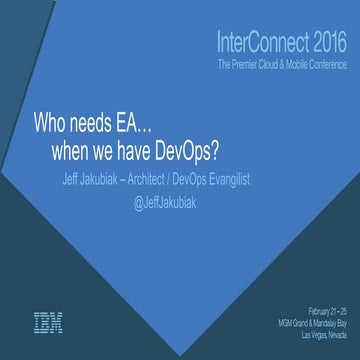 Who needs EA… when we have DevOps?