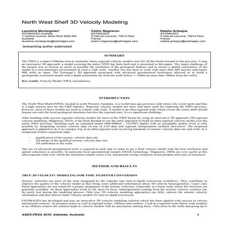 ASEG-PESA-AIG_2016_Abstract_North West Shelf 3D Velocity Modeling_ESTIMAGES