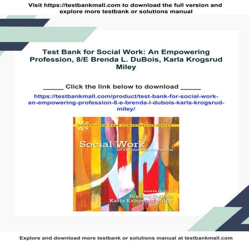 Test Bank for Social Work: An Empowering Profession, 8/E Brenda L. DuBois, Ka...