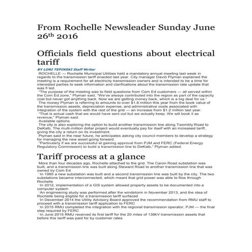 Rochelle Newsleader Sunday June 26th 2016