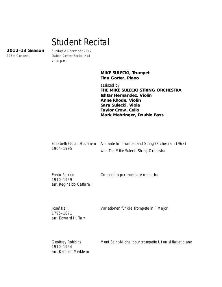 recital program