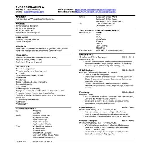 Andres Fraguela - Resume