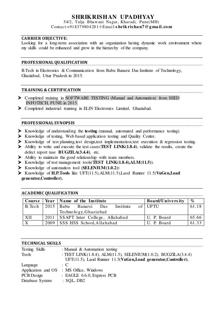 Resume Shrikrishan SOFTWARE TESTING