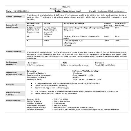 NirajKumar(Exp 3yr Java)