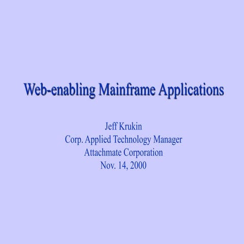 Web-enabling mainframe applications