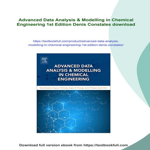 Advanced Data Analysis & Modelling in Chemical Engineering 1st Edition Denis ...