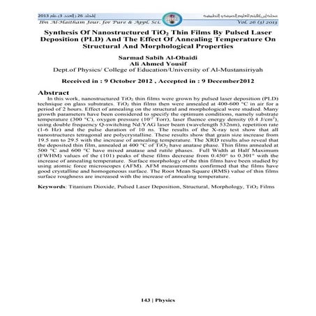 Optical Properties of Nanostructured Cerium Oxide Thin Films by Pulsed ...
