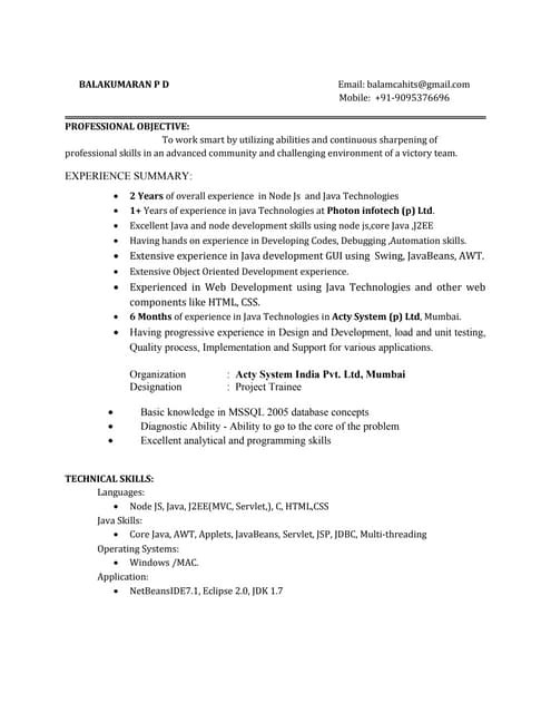 BALA-Resume