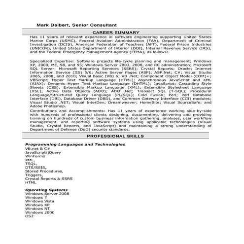 Mark Deibert - Senior  Consultant