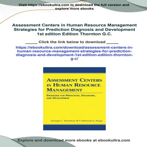 Full download Assessment Centers in Human Resource Management Strategies for ...