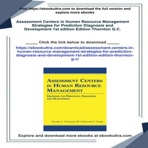 Assessment Centers in Human Resource Management Strategies for Prediction Dia...