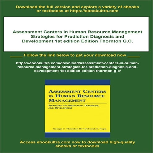 Assessment Centers in Human Resource Management Strategies for Prediction Dia...