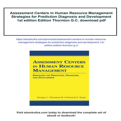 Assessment Centers in Human Resource Management Strategies for Prediction Dia...