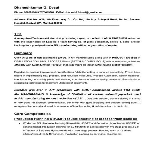 Parveen Bhatarah CV Appendix | DOC