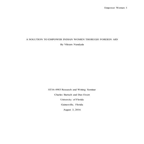 Foreign Aid India Research paper | DOCX