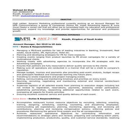 CV - Waheed Ali Shaik