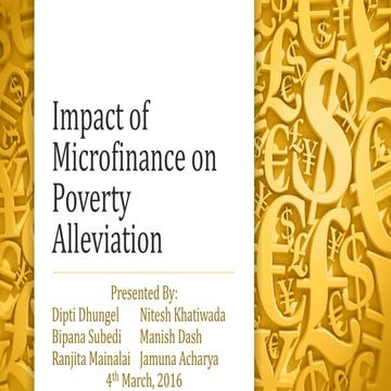 Impact of Microfinance on Poverty Alleviation | PPTX