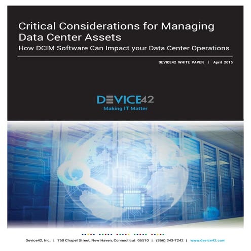 Device42 Managing Data Center Assets