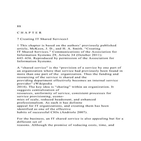 88C H A P T E R7 Creating IT Shared Services11 Thi.docx