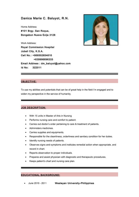 danica marie baluyot resume2