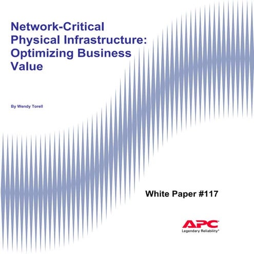 WP-117 Network-Critical Physical Infrastructure - Optimizing Business Value