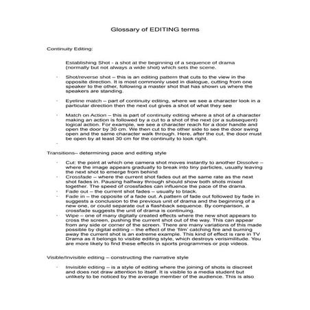 Editing glossary final