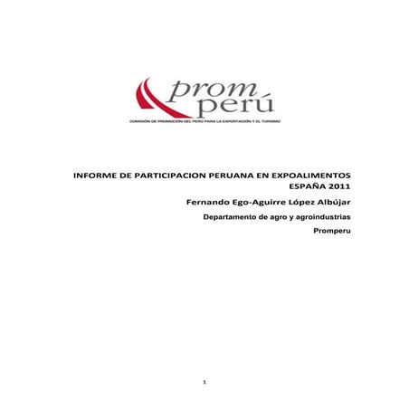 Informe de misión Expoalimentos Madrid 2011- Agro