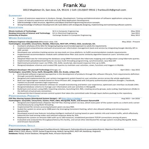 Resume_FrankXu 