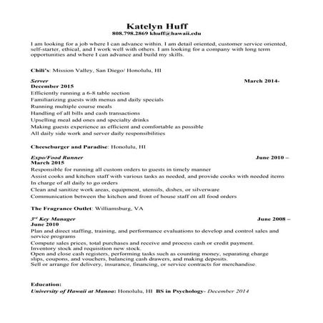 katelyn huff resume
