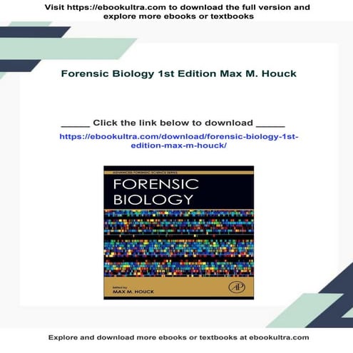 Forensic Biology 1st Edition Max M. Houck | PDF