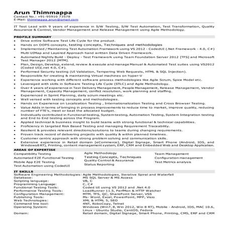 CV Of Arun Thimmappa
