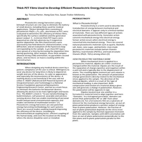 Thick PZT Films Used to Develop Efficient Piezoelectric Energy Harvesters by ...