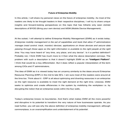 Future of Enterprise Mobility