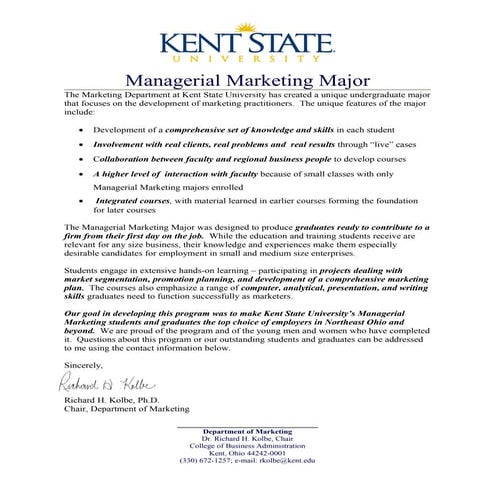 Managerial Marketing Major