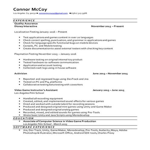 Connor McCoy Resume 