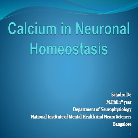 Calcium in Neuronal Homeostasis