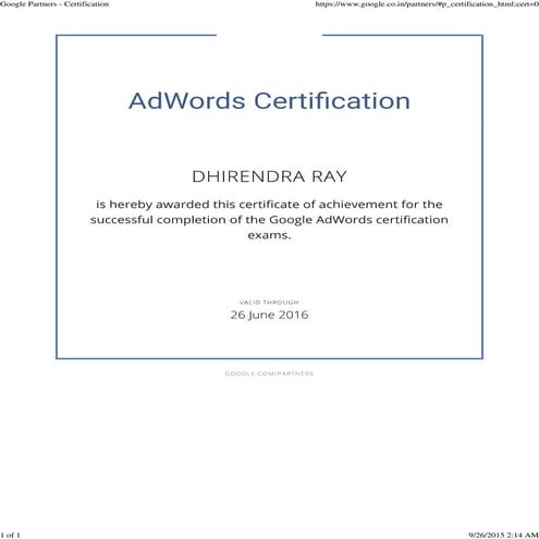 Google Tag Manager Fundamentals_ Certificate | PDF