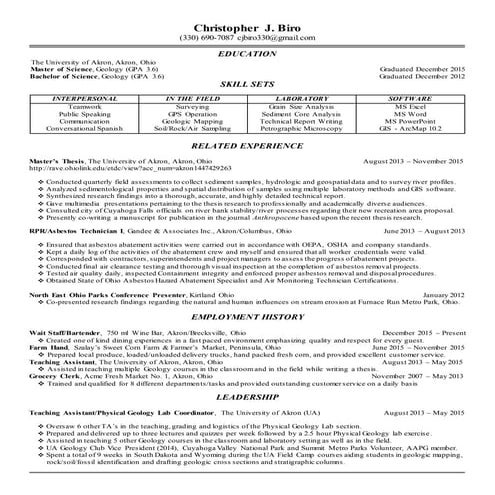Geology_Resume | PDF