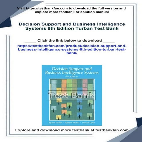 Decision Support and Business Intelligence Systems 9th Edition Turban ...